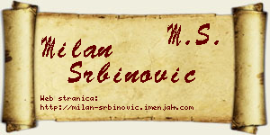 Milan Srbinović vizit kartica